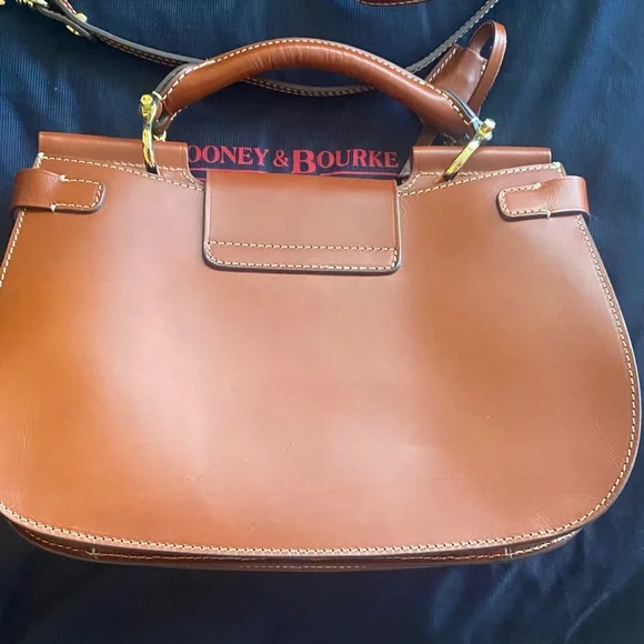 Dooney & Bourke Tan Leather Satchel with Gold Accents - Picture 3 of 9